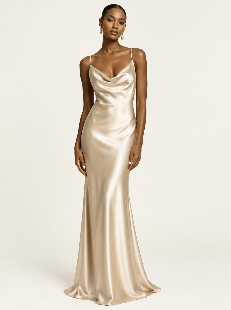 [Demo] Champagne Satin Gown